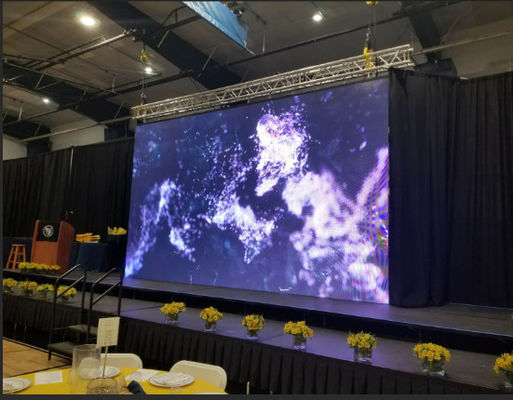 실내 풀 컬러 P3.91 LED 무대 배경 화면 64x64 픽셀 비디오 벽