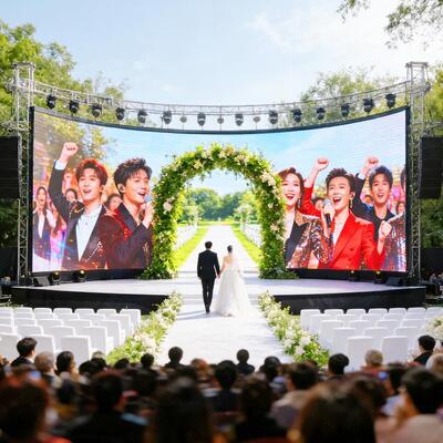 결혼식 LED 스크린 무대 배경 P5 LED 벽 렌터 콘서트 무대 배경