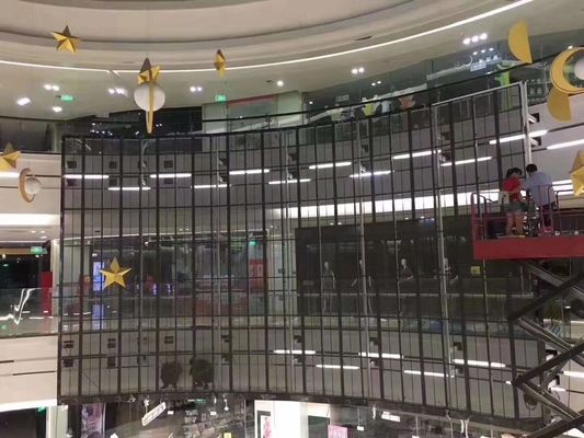 높은 투명성 투명한 유리 LED 스크린, 넓은 관점과 낮은 전력 소비