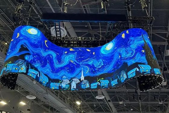 실외 매장용 P3.91 곡면 LED 패널 디지털 사이니지 대여