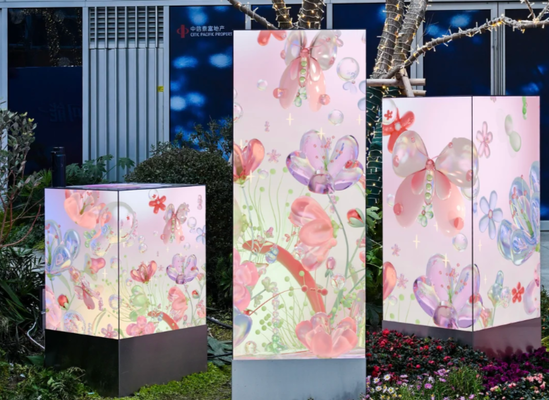 컬러풀 스퀘어 실내 풀컬러 LED 디스플레이 P2.5 사각 기둥용 640x480mm 다이캐스팅 알루미늄