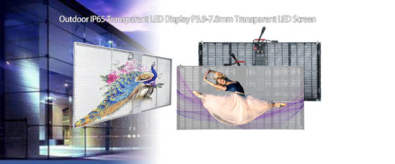 HD P3.9mm 투명한 유리 LED 스크린 격자 창 디스플레이 4500cd/ M2