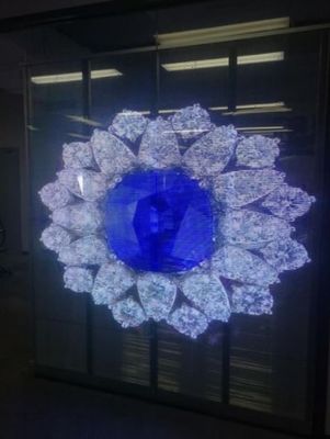 HD P3.9mm 투명한 유리 LED 스크린 격자 창 디스플레이 4500cd/ M2