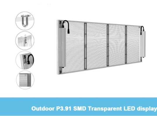 P3.91mm 1R1G1B 투명 유리는 화면 HD 주도하는 메쉬 비디오 월 ISO9001을 이끌었습니다