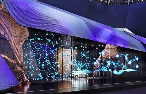 내장된 투명 유리 LED 스크린 HD 7.8 밀리미터 빌딩 광고