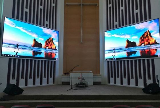 교회용 320x160mm 알루미늄 캐비닛 소형 픽셀 P3.076 실내 풀 컬러 LED 디스플레이